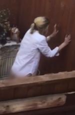 MISCHA BARTON at Beackyard of Her Home in West Hollywood 01/26/2017