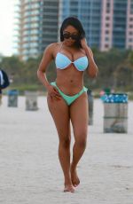 MORIAH MILLS in Bikini at a Beach in Miami 01/16/2017