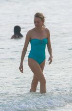 NAOMI WATTS in Swimsuit at a Beach in Cancun 01/01/2017