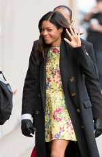 NAOMIE HARRIS Arrives at Jimmy Kimmel Live in Hollywood 01/10/2017