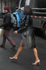 NINA DOBREV Arrives at AOL Studios in New York 01/17/2017
