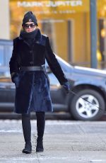 OLIVIA PALERMO Walks Her Dog Out in New York 01/06/2017