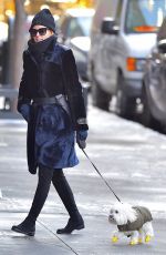OLIVIA PALERMO Walks Her Dog Out in New York 01/06/2017