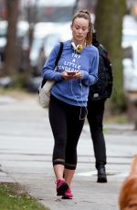 OLIVIA WILDE Out for Walk in Park Slope in New York 01/12/2017