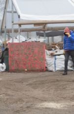 PAMELA ANDERSON at a Refugee Camp in Calais 01/25/2017