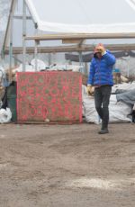 PAMELA ANDERSON at a Refugee Camp in Calais 01/25/2017