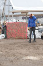 PAMELA ANDERSON at a Refugee Camp in Calais 01/25/2017