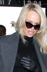 PAMELA ANDERSON at Los Angeles International Airport 01/18/2017