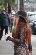 PHOEBE PRICE Walks Her Dog Out in Beverly Hills 01/09/2017