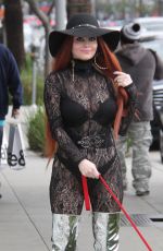 PHOEBE PRICE Walks Her Dog Out in Beverly Hills 01/09/2017