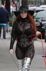 PHOEBE PRICE Walks Her Dog Out in Beverly Hills 01/09/2017