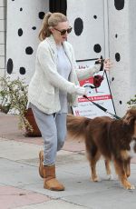 Pregnant AMANDA SEYFRIED Walks Her Dog Out in West Hollywood 01/13/2017