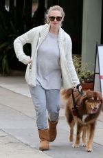 Pregnant AMANDA SEYFRIED Walks Her Dog Out in West Hollywood 01/13/2017