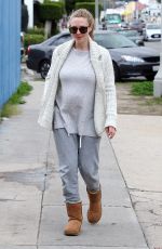 Pregnant AMANDA SEYFRIED Walks Her Dog Out in West Hollywood 01/13/2017