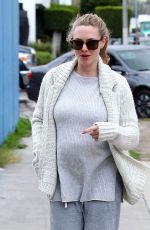Pregnant AMANDA SEYFRIED Walks Her Dog Out in West Hollywood 01/13/2017