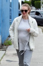 Pregnant AMANDA SEYFRIED Walks Her Dog Out in West Hollywood 01/13/2017
