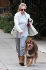 Pregnant AMANDA SEYFRIED Walks Her Dog Out in West Hollywood 01/13/2017
