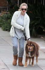 Pregnant AMANDA SEYFRIED Walks Her Dog Out in West Hollywood 01/13/2017