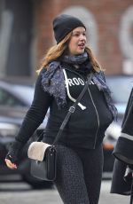 Pregnant AMBER TAMBLYN Out and About in New York 01/11/2017