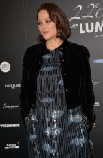 Pregnant MARION COTILLARD at 22nd International Press Lights Ceremony at De La Madeleine in Paris 01/30/2017
