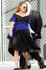 Pregnant NATALIE PORTMAN Arrives at Jimmy Kimmel Live in Hollywood 01/30/2017