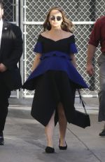 Pregnant NATALIE PORTMAN Arrives at Jimmy Kimmel Live in Hollywood 01/30/2017
