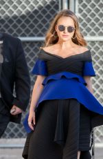 Pregnant NATALIE PORTMAN Arrives at Jimmy Kimmel Live in Hollywood 01/30/2017