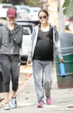 Pregnant NATALIE PORTMAN Out for a Walk in a Park in Los Angeles 01/18/2017