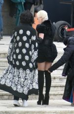 RITA ORA on the Set of Wonderwell in Rome 01/17/2017
