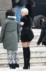 RITA ORA on the Set of Wonderwell in Rome 01/17/2017