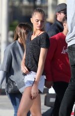 ROMEE STRIJD in Shorts on the Set of a Photoshoot in Santa Monica 01/26/2017