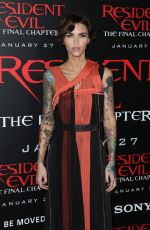 RUBY ROSE at Resident Evil: The Final Chapter Premiere in Los Angeles 01/23/2017