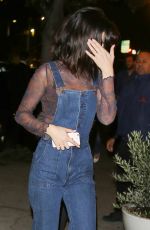 SELENA GOMEZ Out for Dinner at Terroni in Los Angeles 01/15/2017