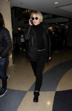 SHARON STONE at LAX Airport in Los Angeles 01/11/2017