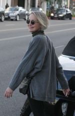 SHARON STONE Out and About in Beverly Hills 01/08/2017