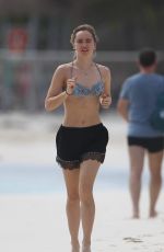 SUKI WATERHOUSE Out Jogging at a Beach in Mexico 01/11/2017