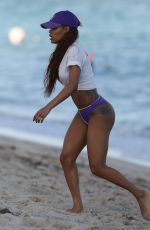 TEYANA TAYLOR in Bikini Bottom at a Beach in Miami 01/18/2017