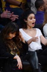 VANESSA and STELLA HUDGENS and ASHLEY TISDALE at Lakers vs Pistons Game in Los Angeles 01/15/2017