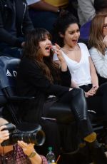VANESSA and STELLA HUDGENS and ASHLEY TISDALE at Lakers vs Pistons Game in Los Angeles 01/15/2017