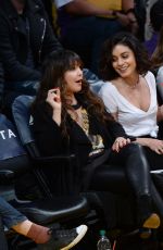 VANESSA and STELLA HUDGENS and ASHLEY TISDALE at Lakers vs Pistons Game in Los Angeles 01/15/2017