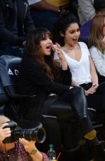 VANESSA and STELLA HUDGENS and ASHLEY TISDALE at Lakers vs Pistons Game in Los Angeles 01/15/2017