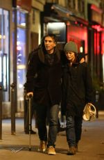 VANESSA PARADIS and Samuel Benchetrit Night Out in Paris 01/11/2017