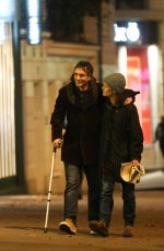 VANESSA PARADIS and Samuel Benchetrit Night Out in Paris 01/11/2017