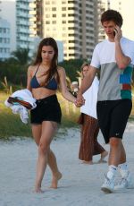 VIOLETTA KOMYSHAN in Bikini Top and Ansel Elgort Out in Miami Beach 01/01/2017