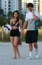VIOLETTA KOMYSHAN in Bikini Top and Ansel Elgort Out in Miami Beach 01/01/2017