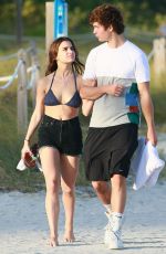 VIOLETTA KOMYSHAN in Bikini Top and Ansel Elgort Out in Miami Beach 01/01/2017