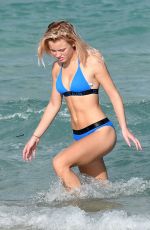 ZARA LARSSON in Bikini on the Beach in Miami 01/12/2017