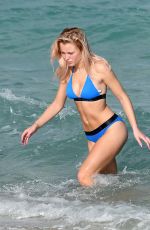 ZARA LARSSON in Bikini on the Beach in Miami 01/12/2017