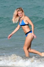 ZARA LARSSON in Bikini on the Beach in Miami 01/12/2017