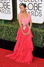 ZOE SALDANA at 74th Annual Golden Globe Awards in Beverly Hills 01/08/2017